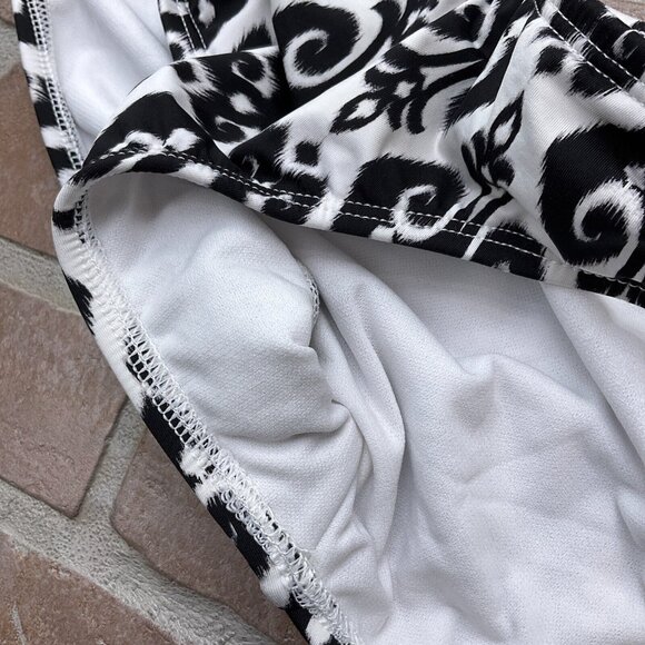 White House Black Market‎ Tankini Suit Women Top Small Bottom Medium Black Red - Picture 3 of 9